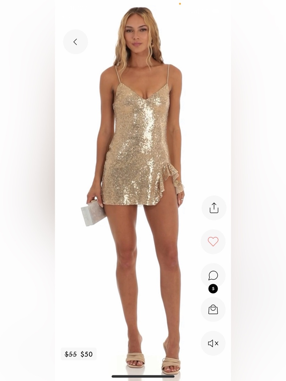 Gold Sequin Mini Dress